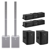 2x LD Systems MAUI® 28 G3 W Column PA System, White Inc bags